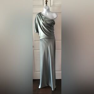AMSALE One-Shoulder Gray Dress